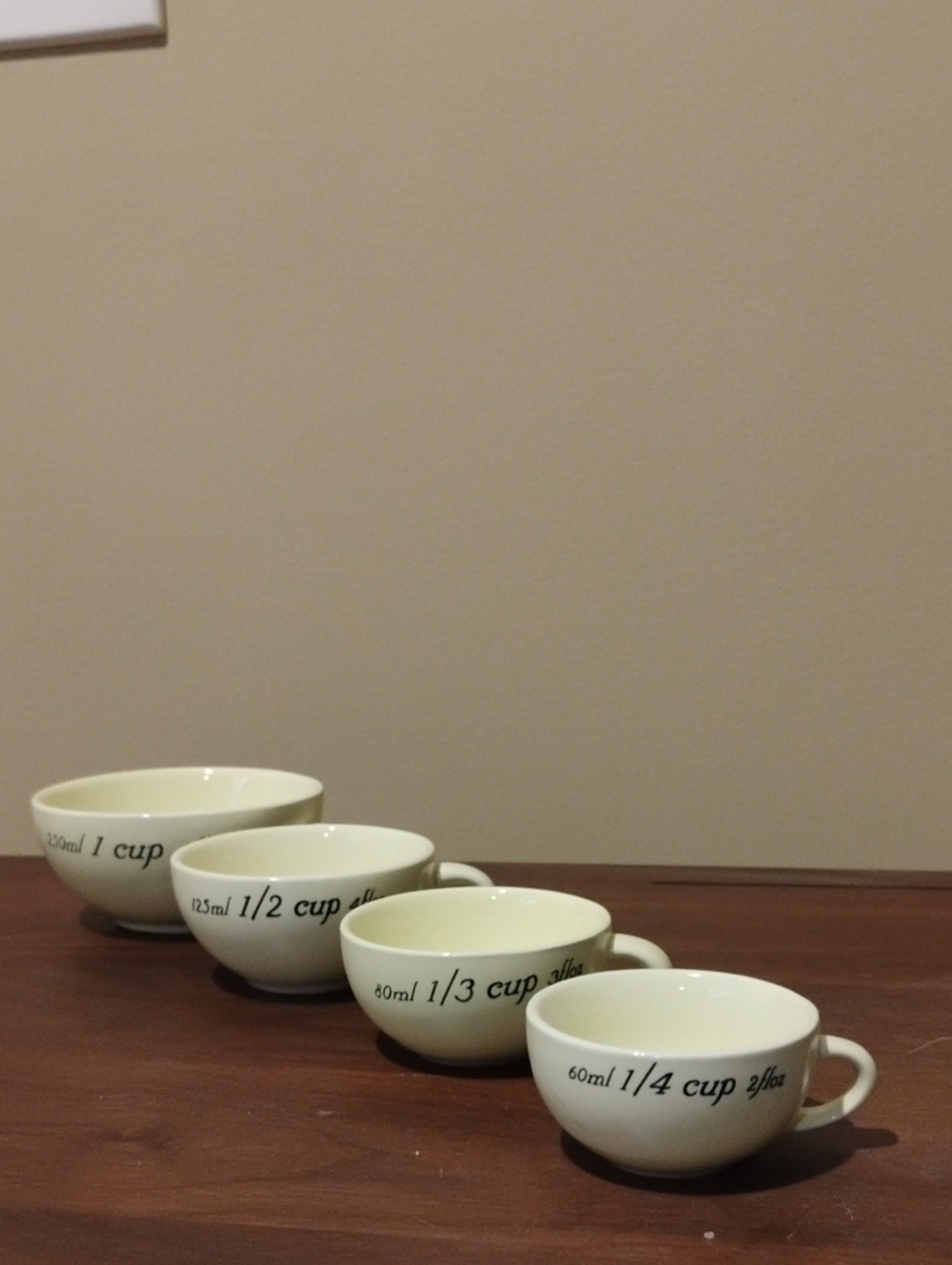 Ceramic Measuring Cup Set - 1/4 to 1 Cup